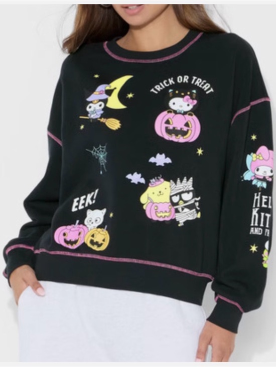 Hello Kitty Sweaters - Sanrio Hello Kitty and Friends Halloween glow-in-the-dark graphic sweatshirt